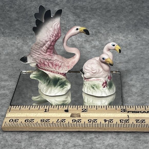 Vintage Miniature Pink Flamingo Porcelain Tropical Bird Hagen Renaker ? Japan ? - Picture 9 of 13